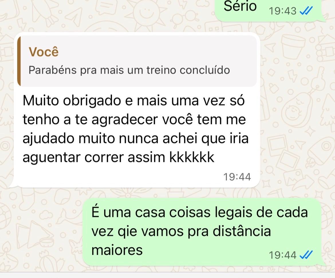 Print original de depoimento sobre distância